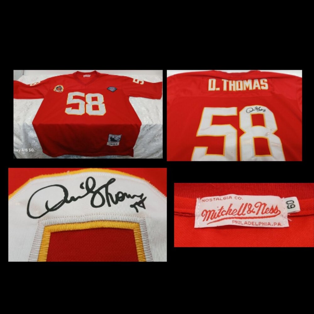 Autographed Mitchell & Ness Derrick Thomas Red Kansas City Chiefs 1994 Jersey